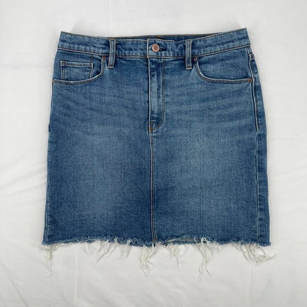 Hudson Jeans Lola Denim Skirt Distressed 28 Casual Summer Festival Frayed Hem